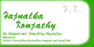 hajnalka komjathy business card