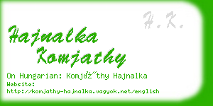 hajnalka komjathy business card